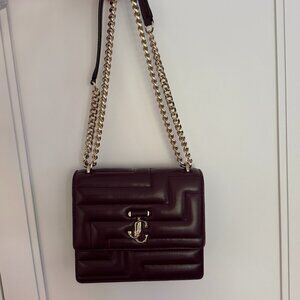 JIMMY CHOO | Burgundy Avenue Quad leather handbag